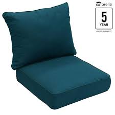 Allen Roth Sunbrella 2 Piece Deep Sea Deep Seat Patio Chair Cushion Lowes Com Patio Chair Cushions Deep Seating Patio Cushions
