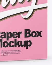Paper Box Mockup In Box Mockups On Yellow Images Object Mockups