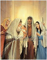 Baby Jesus In The Temple As Simeon Blesses Him
