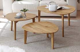 Echte materialien gepaart mit einer. Couchtisch Camilla 3er Set Asteiche Massiv