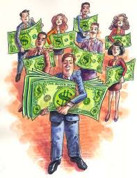 How to draw someone holding money. Stock Illustration Business People Holding Money