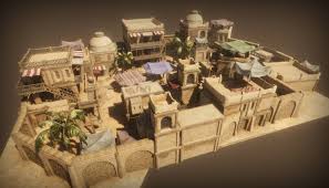 Ancient Egypt Town Set 3d Model In 2020 Egypt Concept Art Ancient Egypt Building Illustration