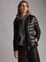 Black Quilted Down Jacket Women Massimo Dutti Roupas
