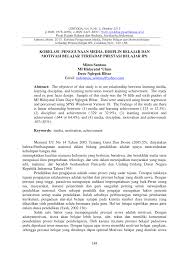 Disiplin dalam belajar itu penting. Pdf Korelasi Penggunaan Media Disiplin Belajar Dan Motivasi Belajar Terhadap Prestasi Belajar Ips