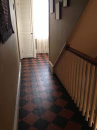 Painted Hallway In Salmon Black Diamonds Tile Floor Flooring Black Diamond
