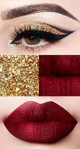 Stunning Christmas Makeup Looks Shine Like A Star Make Beauty Simple Christmas Makeup Look Gold Glitter Eyeshadow Holiday Makeup