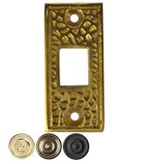 Solid Brass Craftsman Pocket Door Strike Plate 114mm x 25mm strike lip projection: