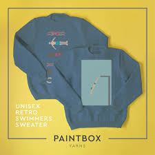 The same technique is followed for a vertical row. Unisex Retro Swimmers Sweater Free Sweater Knitting Pattern For Adults In Paintbox Yarns Cotton Aran By Paintbox Yarns