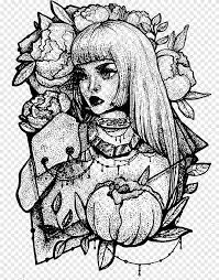 Hitam putih gambar tato sketsa wajah wanita. Tato Menggambar Garis Seni Sketsa Seni Rupa Mawar Tato Komik Wajah Png Pngegg