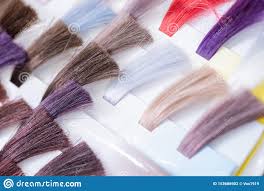 Hair Color Chart Palette Of Dyed Shiny Hair Samples
