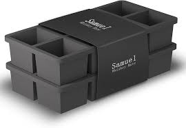 Samuelworld Large Silicone Ice Cube Tray Molds, 2-Pack, Big 2 Inch Cubes