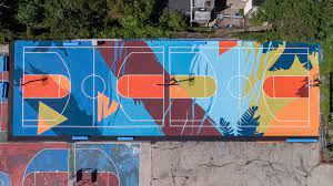 Fill in large areas then create outlines when the paint is dry. Mtwb Make The World Better Philly S First Basketball Court Surface Murals