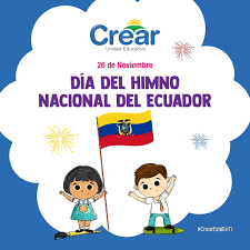 Himno nacional del ecuador en noviembre de 1865, a pedido del presidente del senado, nicolas espinosa, el poeta ambateño juan leòn mera martìnez ( secretario del estado) escribe y en1865,el musico argentino juan jose allande,que colaboraba con el ejercito del ecuador,presenta al congreso. Feliz Dia Del Himno Nacional De Unidad Educativa Crear ÙÙŠØ³Ø¨ÙˆÙƒ