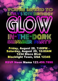 You can prepare pen and paper then sit down and brainstorm with your kids about their birthday party. Glow In The Dark Birthday Party Invitation By Parchmentskies Glow Party Neon Party Invitations Neon Birthday Party