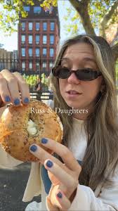 The shop was so packed I could not move #russanddaughters #nycbagels  #bageltok