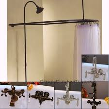 At faucetlist.com we have simplified this process by putting together complete clawfoot tub shower faucet kits. Clawfoot Tub Shower Enclosure Combo W Faucet Option Oil Rubbed Bronze Classic Clawfoot Tub