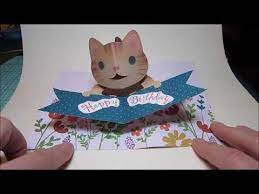 Instead of cutting slits in the construction paper, you will fold each of the pieces along the black dotted lines. Cat Pop Up Card Youtube