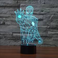 Marvel Inspired Armed Iron Man 3d Optical Illusion Lamp Marvel Lamp Marvel Lights 3d Led Night Light