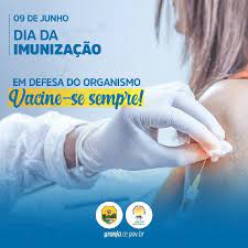 Isso por conta do dia nacional da imunização (09 de junho), onde o ministério da saúde disponibiliza a toda população as vacinas recomendadas pela organização mundial da saúde. 09 De Junho Dia Da Imunizacao