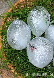 Mold the egg around your dino. Frozen Dinosaur Eggs Sensory Play The Imagination Tree