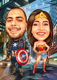Superheroes Caricature, Caricature From Photo, Digital Portrait, Superhero  Gift, Caricature Portrait, Personalized Gift