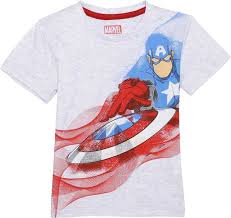 Captain America Boys Graphic Print Polycotton T Shirt