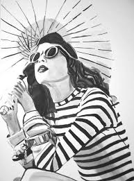 Girl With Umbrella Id 5 49 8 X 36 8 Cm 2019 Ink Drawing By Alexandra Djokic Drawings Umbrella Painting Art