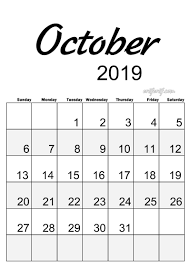 10 October Simple Elegance Calendar 2019 Beautiful Typography Beautiful Typography Typography Calendar Template
