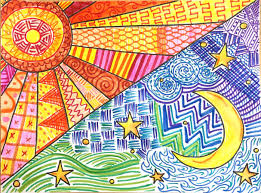 Warm And Cool Skies Colorful Art Projects Homeschool Art 4th Grade Art