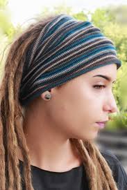 Diadema de punto Accesorios para el cabello con rastas Diadema de tubo  Diadema tipo calcetín Gorro de punto Calentador de orejas Tonos oscuros  Diadema a rayas