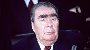 General Secretary of the Politburo of the Central Committee of the CPSU  Leonid Ilyich Brezhnev and first secretary of the Central Committee of the  Communist Party of Uzbekistan Sharaf Rashidovich Rashidov, USSR,