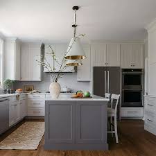White Kitchen With Charcoal Gray Island