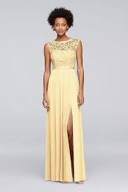 Long Canary Yellow Bridesmaid Dress With Lace Bodice Available At D Dusty Pink Bridesmaid Dresses Dusty Rose Bridesmaid Dresses Bridesmaid Dresses Long Chiffon