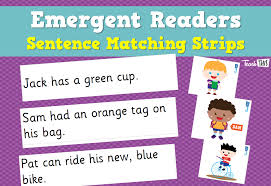 Emergent Readers Sentence Matching Strips Emergent Readers Sentences Classroom Games