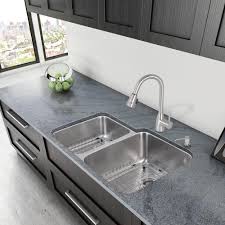 All In One Undermount Stainless Steel Silver 32 In Double Bowl Kitchen Sink Set In Stainless S Kitchen Sink Remodel Double Bowl Kitchen Sink Kitchen Remodel