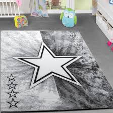 Ein kinderteppich dient aber nicht nur als schmuckvolle spielwiese, sondern kann auch optimal direkt in. Kinder Teppich Jugend Teppich Modern Stern Design Kinderzimmer Teppich In Grau Ebay