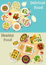 Your healthy food stock images are ready. Healthy With Delicious Food Vector Template 03 Free Download