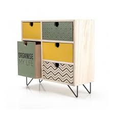 Toutes les réductions cdiscount : Petit Meuble Deco En Bois 6 Tiroirs Jaune Cdiscount Maison
