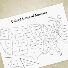 Juan ramos on march 14, 2018 leave a comment! Usa Printable Map United States Of America Drawing Cha Etsy