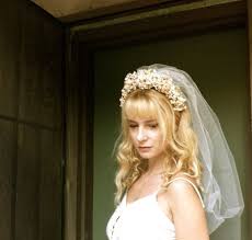 Wedding Veil Flower Headband Crown Tiara Garden Bridal Head Etsy Wedding Hairstyles With Crown Veil Hairstyles Bridal Headband