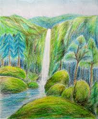 Draw landscapes in colored pencil; Landscape Easy Colored Pencil Drawings Novocom Top