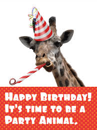 Time To Be A Party Animal Funny Birthday Card Birthday Greeting Cards By Davia Funny Birthday Cards Birthday Humor Birthday Greetings