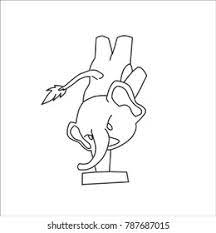 Printable coloring pages of disney's mickey mouse playing, dancing, bouncing, swinging, doing a handstand and making funny faces. Elephant Attraction Handstand Printable Coloring Pages Stock Vector Royalty Free 787687015