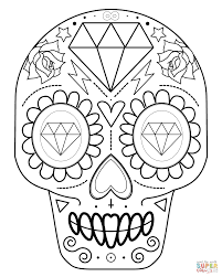 Simple Sugar Skull Outline Google Search Skull Coloring Pages Sugar Skull Drawing Coloring Books