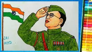Standard printable step by step. Netaji Subhas Chandra Bose Painting By Pastel Color How To Draw Subhas Chandra Bose Easy Youtube