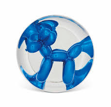 As part of jeff koons's celebration, an ongoing series of paintings and sculptures that memorialize the rituals, icons, and images surrounding birthdays, holidays, and other party occasions, balloon dog (blue) may be the most imposing work.using the recognizable form of a balloon twisted into the shape of a dog, koons has frozen a moment in time, exaggerating both scale and material. Jeff Koons B 1955