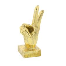 Find & download free graphic resources for hand peace sign. Gold Hand Sculptures W Thumbs Up Peace Sign Ok Gestures Set Of 3 Overstock 21409302