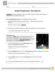 Download gizmo student exploration star spectra answer key pdf book pdf free download link or read online here in pdf. Star Emission Spectra Answer Sheet Docx Name Date Student Exploration Star Spectra Vocabulary Absorption Spectrum Binary Star Blueshift Cepheid Course Hero