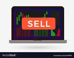 sell button on cryptocurrency candlestick chart