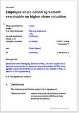 Why companies operate employee share schemes and the benefits employers and employees obtain from different types of share option schemes. Employee Share Option Agreement Template Triggers On Value